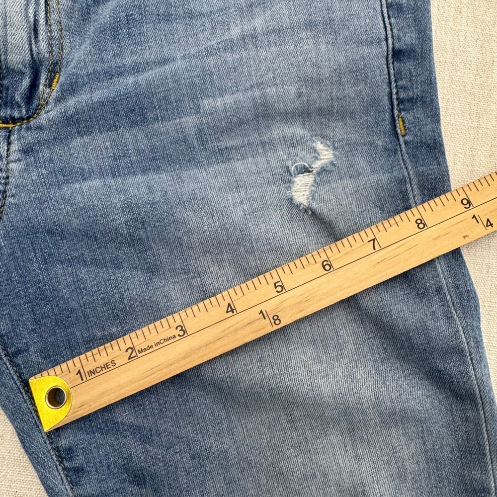 Joe's Jeans Wakley Cuff Crop Distressed Straight Leg Jeans Size 27 Medium Wash - Picture 8 of 16